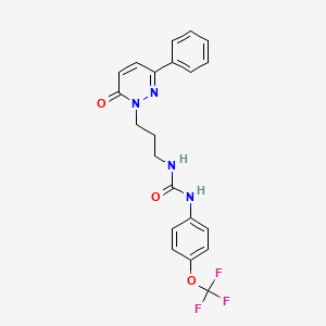 molecular formula C21H19F3N4O3 B6540685 3-[3-(6-oxo-3-phenyl-1,6-dihydropyridazin-1-yl)propyl]-1-[4-(trifluoromethoxy)phenyl]urea CAS No. 1058439-91-0