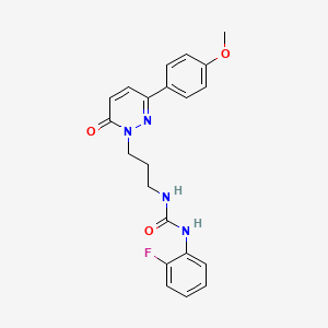molecular formula C21H21FN4O3 B6540698 1-(2-fluorophenyl)-3-{3-[3-(4-methoxyphenyl)-6-oxo-1,6-dihydropyridazin-1-yl]propyl}urea CAS No. 1040671-42-8