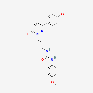 molecular formula C22H24N4O4 B6540699 1-(4-methoxyphenyl)-3-{3-[3-(4-methoxyphenyl)-6-oxo-1,6-dihydropyridazin-1-yl]propyl}urea CAS No. 1021217-33-3