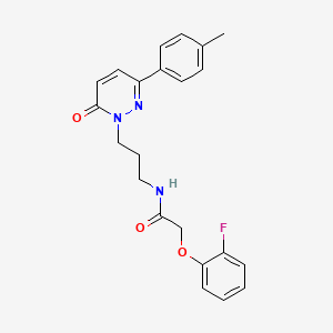 molecular formula C22H22FN3O3 B6540701 2-(2-fluorophenoxy)-N-{3-[3-(4-methylphenyl)-6-oxo-1,6-dihydropyridazin-1-yl]propyl}acetamide CAS No. 1021217-38-8