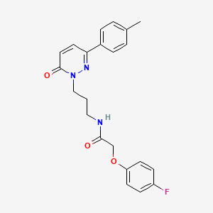 molecular formula C22H22FN3O3 B6540705 2-(4-fluorophenoxy)-N-{3-[3-(4-methylphenyl)-6-oxo-1,6-dihydropyridazin-1-yl]propyl}acetamide CAS No. 1058199-93-1