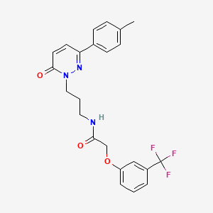 molecular formula C23H22F3N3O3 B6540710 N-{3-[3-(4-methylphenyl)-6-oxo-1,6-dihydropyridazin-1-yl]propyl}-2-[3-(trifluoromethyl)phenoxy]acetamide CAS No. 1058199-96-4