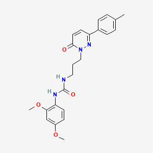 molecular formula C23H26N4O4 B6540719 1-(2,4-dimethoxyphenyl)-3-{3-[3-(4-methylphenyl)-6-oxo-1,6-dihydropyridazin-1-yl]propyl}urea CAS No. 1058498-13-7