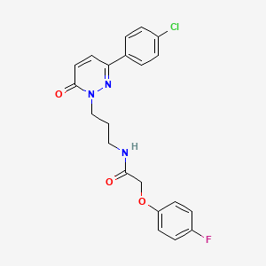 molecular formula C21H19ClFN3O3 B6540744 N-{3-[3-(4-chlorophenyl)-6-oxo-1,6-dihydropyridazin-1-yl]propyl}-2-(4-fluorophenoxy)acetamide CAS No. 1058498-61-5