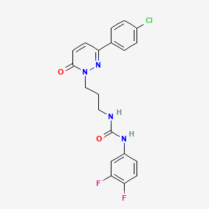 molecular formula C20H17ClF2N4O2 B6540754 3-{3-[3-(4-chlorophenyl)-6-oxo-1,6-dihydropyridazin-1-yl]propyl}-1-(3,4-difluorophenyl)urea CAS No. 1058175-17-9