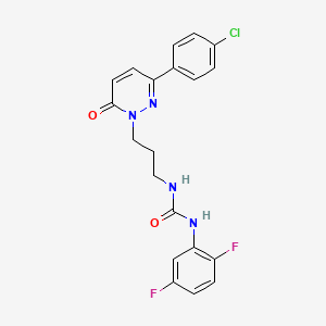 molecular formula C20H17ClF2N4O2 B6540763 3-{3-[3-(4-chlorophenyl)-6-oxo-1,6-dihydropyridazin-1-yl]propyl}-1-(2,5-difluorophenyl)urea CAS No. 1058498-92-2