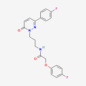 molecular formula C21H19F2N3O3 B6540776 2-(4-fluorophenoxy)-N-{3-[3-(4-fluorophenyl)-6-oxo-1,6-dihydropyridazin-1-yl]propyl}acetamide CAS No. 1058499-23-2