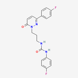 molecular formula C20H18F2N4O2 B6540781 1-(4-fluorophenyl)-3-{3-[3-(4-fluorophenyl)-6-oxo-1,6-dihydropyridazin-1-yl]propyl}urea CAS No. 1021217-62-8