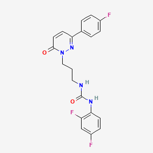 molecular formula C20H17F3N4O2 B6540788 1-(2,4-difluorophenyl)-3-{3-[3-(4-fluorophenyl)-6-oxo-1,6-dihydropyridazin-1-yl]propyl}urea CAS No. 1040672-25-0