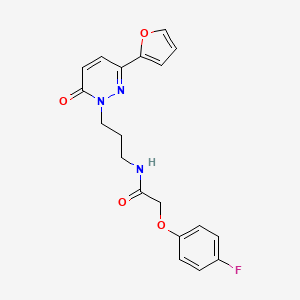molecular formula C19H18FN3O4 B6540792 2-(4-fluorophenoxy)-N-{3-[3-(furan-2-yl)-6-oxo-1,6-dihydropyridazin-1-yl]propyl}acetamide CAS No. 1058175-76-0