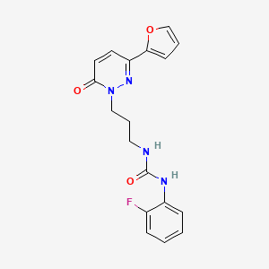 molecular formula C18H17FN4O3 B6540803 1-(2-fluorophenyl)-3-{3-[3-(furan-2-yl)-6-oxo-1,6-dihydropyridazin-1-yl]propyl}urea CAS No. 1058393-13-7