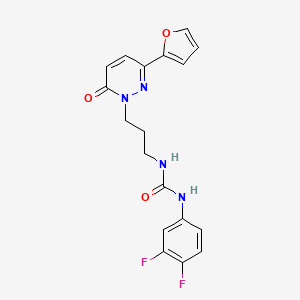 molecular formula C18H16F2N4O3 B6540808 1-(3,4-difluorophenyl)-3-{3-[3-(furan-2-yl)-6-oxo-1,6-dihydropyridazin-1-yl]propyl}urea CAS No. 1058458-17-5