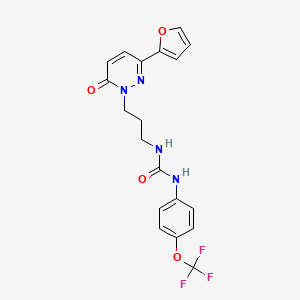 molecular formula C19H17F3N4O4 B6540845 3-{3-[3-(furan-2-yl)-6-oxo-1,6-dihydropyridazin-1-yl]propyl}-1-[4-(trifluoromethoxy)phenyl]urea CAS No. 1058208-15-3