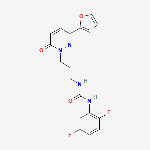 molecular formula C18H16F2N4O3 B6540851 1-(2,5-difluorophenyl)-3-{3-[3-(furan-2-yl)-6-oxo-1,6-dihydropyridazin-1-yl]propyl}urea CAS No. 1058458-39-1