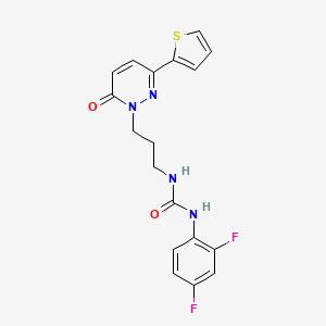 molecular formula C18H16F2N4O2S B6540857 1-(2,4-difluorophenyl)-3-{3-[6-oxo-3-(thiophen-2-yl)-1,6-dihydropyridazin-1-yl]propyl}urea CAS No. 1040672-57-8