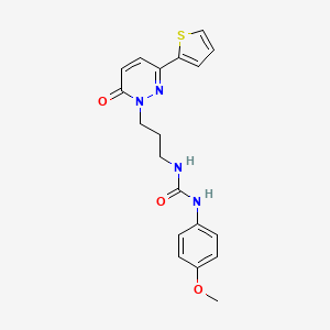 molecular formula C19H20N4O3S B6540865 1-(4-methoxyphenyl)-3-{3-[6-oxo-3-(thiophen-2-yl)-1,6-dihydropyridazin-1-yl]propyl}urea CAS No. 1040672-65-8