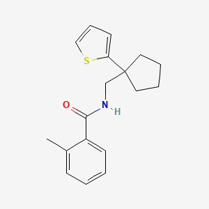 molecular formula C18H21NOS B6540875 2-methyl-N-{[1-(thiophen-2-yl)cyclopentyl]methyl}benzamide CAS No. 1058459-21-4