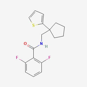 molecular formula C17H17F2NOS B6540890 2,6-difluoro-N-{[1-(thiophen-2-yl)cyclopentyl]methyl}benzamide CAS No. 1058459-28-1