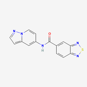 molecular formula C14H9N5OS B6540904 N-{pyrazolo[1,5-a]pyridin-5-yl}-2,1,3-benzothiadiazole-5-carboxamide CAS No. 2034238-61-2