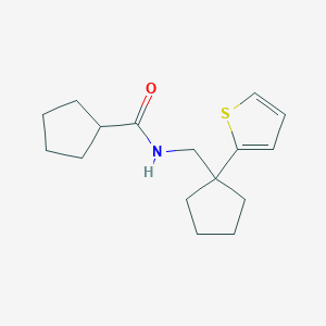 molecular formula C16H23NOS B6540919 N-{[1-(thiophen-2-yl)cyclopentyl]methyl}cyclopentanecarboxamide CAS No. 1058208-74-4
