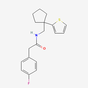 molecular formula C18H20FNOS B6540944 2-(4-fluorophenyl)-N-{[1-(thiophen-2-yl)cyclopentyl]methyl}acetamide CAS No. 1060214-31-4