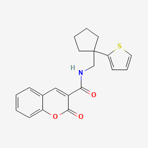 2-oxo-N-{[1-(thiophen-2-yl)cyclopentyl]methyl}-2H-chromene-3-carboxamide
