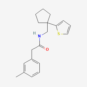 2-(3-methylphenyl)-N-{[1-(thiophen-2-yl)cyclopentyl]methyl}acetamide