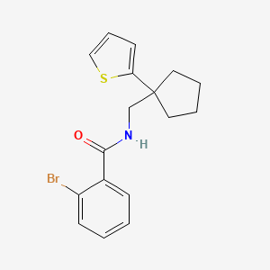 molecular formula C17H18BrNOS B6540985 2-bromo-N-{[1-(thiophen-2-yl)cyclopentyl]methyl}benzamide CAS No. 1060214-94-9