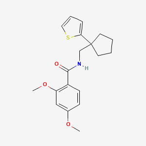 molecular formula C19H23NO3S B6540997 2,4-dimethoxy-N-{[1-(thiophen-2-yl)cyclopentyl]methyl}benzamide CAS No. 1058459-59-8