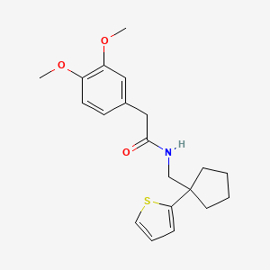 molecular formula C20H25NO3S B6540998 2-(3,4-dimethoxyphenyl)-N-{[1-(thiophen-2-yl)cyclopentyl]methyl}acetamide CAS No. 1058208-86-8