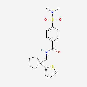 molecular formula C19H24N2O3S2 B6541010 4-(dimethylsulfamoyl)-N-{[1-(thiophen-2-yl)cyclopentyl]methyl}benzamide CAS No. 1058208-89-1