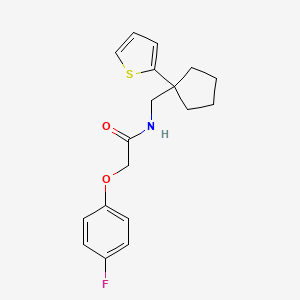 molecular formula C18H20FNO2S B6541017 2-(4-fluorophenoxy)-N-{[1-(thiophen-2-yl)cyclopentyl]methyl}acetamide CAS No. 1060215-50-0