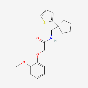 2-(2-methoxyphenoxy)-N-{[1-(thiophen-2-yl)cyclopentyl]methyl}acetamide