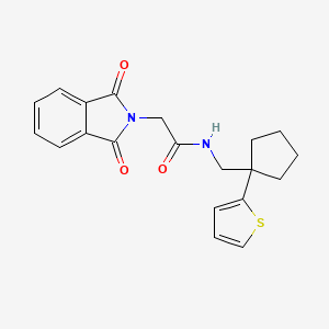 2-(1,3-dioxo-2,3-dihydro-1H-isoindol-2-yl)-N-{[1-(thiophen-2-yl)cyclopentyl]methyl}acetamide