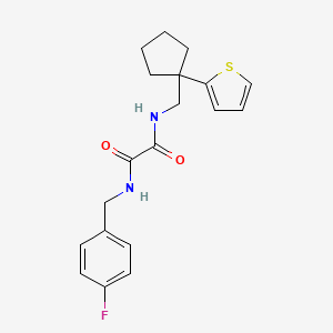 molecular formula C19H21FN2O2S B6541048 N'-[(4-fluorophenyl)methyl]-N-{[1-(thiophen-2-yl)cyclopentyl]methyl}ethanediamide CAS No. 1058475-53-8