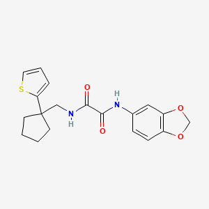 molecular formula C19H20N2O4S B6541053 N'-(2H-1,3-benzodioxol-5-yl)-N-{[1-(thiophen-2-yl)cyclopentyl]methyl}ethanediamide CAS No. 1058184-57-8