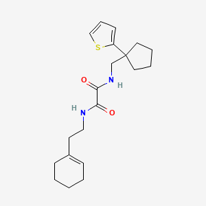 molecular formula C20H28N2O2S B6541072 N'-[2-(cyclohex-1-en-1-yl)ethyl]-N-{[1-(thiophen-2-yl)cyclopentyl]methyl}ethanediamide CAS No. 1058184-60-3