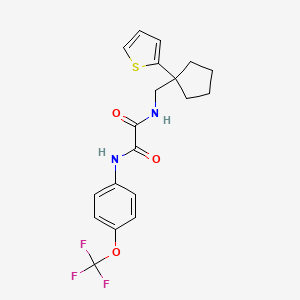 molecular formula C19H19F3N2O3S B6541090 N-{[1-(thiophen-2-yl)cyclopentyl]methyl}-N'-[4-(trifluoromethoxy)phenyl]ethanediamide CAS No. 1058249-42-5
