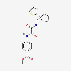molecular formula C20H22N2O4S B6541098 methyl 4-[({[1-(thiophen-2-yl)cyclopentyl]methyl}carbamoyl)formamido]benzoate CAS No. 1058475-61-8