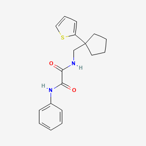 molecular formula C18H20N2O2S B6541099 N'-phenyl-N-{[1-(thiophen-2-yl)cyclopentyl]methyl}ethanediamide CAS No. 1058249-44-7