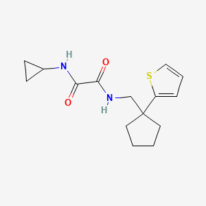 molecular formula C15H20N2O2S B6541124 N-cyclopropyl-N'-{[1-(thiophen-2-yl)cyclopentyl]methyl}ethanediamide CAS No. 1058249-46-9