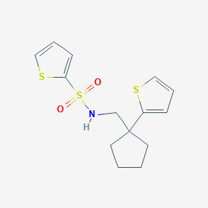 molecular formula C14H17NO2S3 B6541156 N-{[1-(thiophen-2-yl)cyclopentyl]methyl}thiophene-2-sulfonamide CAS No. 1060194-27-5