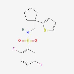 molecular formula C16H17F2NO2S2 B6541162 2,5-difluoro-N-{[1-(thiophen-2-yl)cyclopentyl]methyl}benzene-1-sulfonamide CAS No. 1060194-35-5