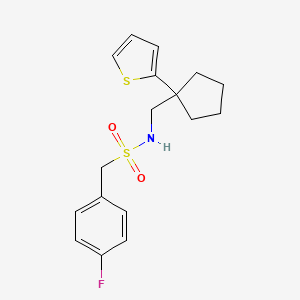 molecular formula C17H20FNO2S2 B6541226 1-(4-fluorophenyl)-N-{[1-(thiophen-2-yl)cyclopentyl]methyl}methanesulfonamide CAS No. 1060195-68-7