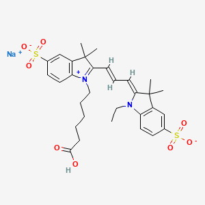 sodium 1-(5-carboxypentyl)-2-[(1E)-3-[(2Z)-1-ethyl-3,3-dimethyl-5-sulfo-2,3-dihydro-1H-indol-2-ylidene]prop-1-en-1-yl]-3,3-dimethyl-3H-indol-1-ium-5-sulfonate