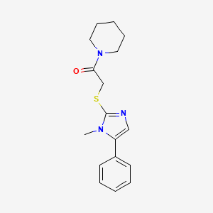 molecular formula C17H21N3OS B6541246 2-[(1-methyl-5-phenyl-1H-imidazol-2-yl)sulfanyl]-1-(piperidin-1-yl)ethan-1-one CAS No. 333788-39-9