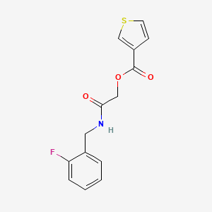 {[(2-fluorophenyl)methyl]carbamoyl}methyl thiophene-3-carboxylate