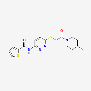 molecular formula C17H20N4O2S2 B6541271 N-(6-{[2-(4-methylpiperidin-1-yl)-2-oxoethyl]sulfanyl}pyridazin-3-yl)thiophene-2-carboxamide CAS No. 1021206-51-8