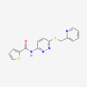 molecular formula C15H12N4OS2 B6541274 N-(6-{[(pyridin-2-yl)methyl]sulfanyl}pyridazin-3-yl)thiophene-2-carboxamide CAS No. 1021206-60-9