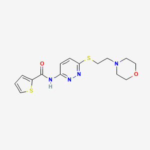 molecular formula C15H18N4O2S2 B6541278 N-(6-{[2-(morpholin-4-yl)ethyl]sulfanyl}pyridazin-3-yl)thiophene-2-carboxamide CAS No. 1021206-65-4